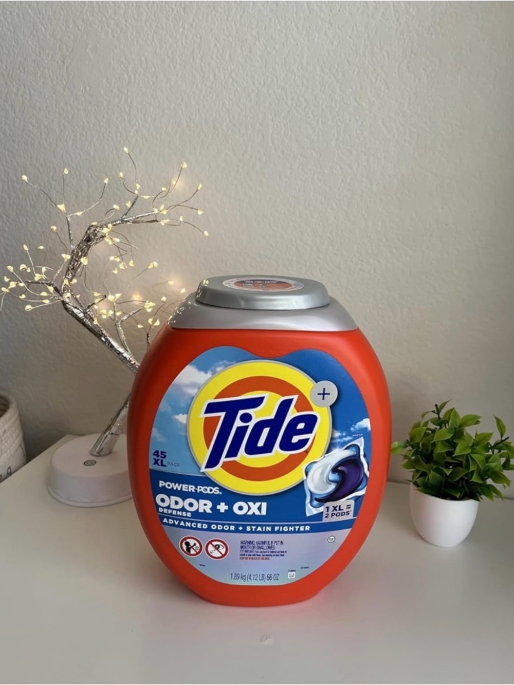 Tide Odor Defense + Oxi Laundry Detergent Pacs, Original Scent, 45 Count